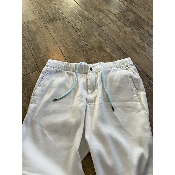 Tommy Bahama Women's White Linen High Rise Drawstring Wide Leg Pants Size Large - Picture 2 of 7
